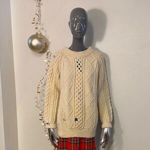 Hand Knit Aran Sweater, XS - M